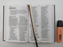 Cargar imagen en el visor de la galería, Biblia NBLA Letra Grande Tamaño Compacto Tapa Dura Tela Gris Letra Roja
