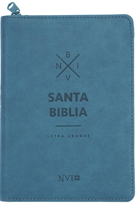 Biblia NVI Compacta - Letra Grande - Símil Piel Azul - Zíper