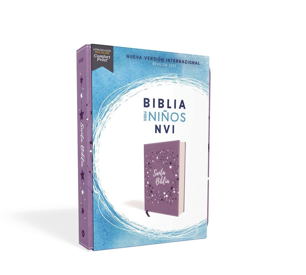Biblia NVI - Texto Revisado 2022 - Niños - Símil Piel Lavanda