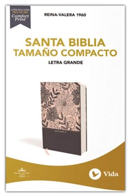 Biblia RVR60 - Tamaño Compacto - Letra Grande - Azul Floral
