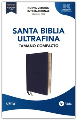 Biblia NVI - Texto Revisado 2022 - Tamaño Compacto - Símil Piel - Azul Marino