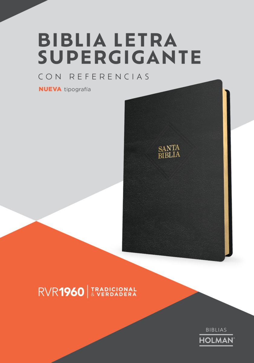 Biblia RVR60 - Letra Super Gigante -  Imitación Piel Negro - Con Índice