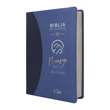 Cargar imagen en el visor de la galería, Biblia RVR - de Estudio - Del Mensaje Profético Y Escatológico - Símil Piel Azul
