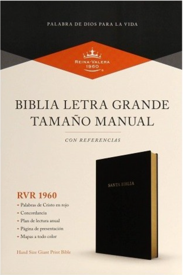 Biblia RVR60 - Letra Grande - Tamaño Manual - Símil Piel Negro