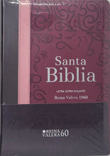 Cargar imagen en el visor de la galería, Biblia RVR 1960 Letra Súper Gigante Tricolor Guinda/Rosa/Marrón con Índice y Cierre
