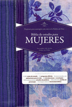 Cargar imagen en el visor de la galería, Biblia RVR60 de Estudio para Mujeres, Azul Floreado Tela Impresa
