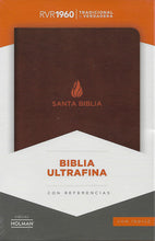 Cargar imagen en el visor de la galería, Biblia RVR60 Ultrafina - Piel Fabricada Marrón - Con Índice
