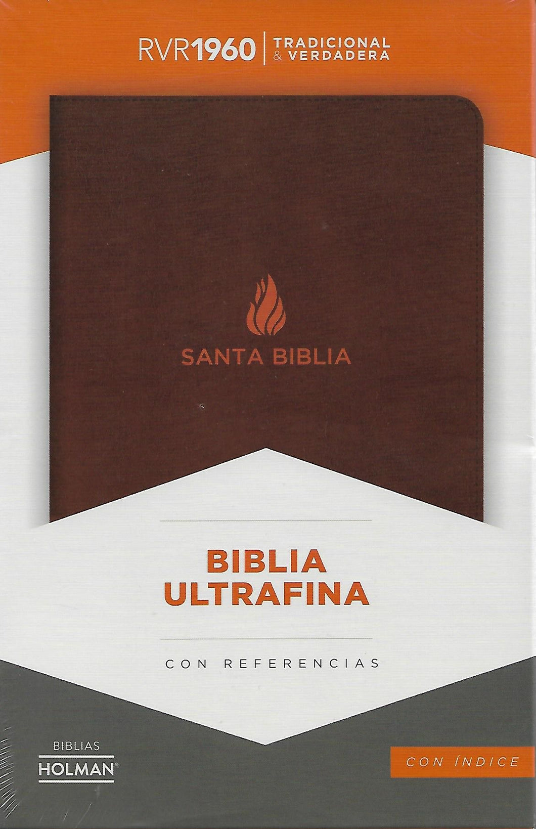 Biblia RVR60 Ultrafina - Piel Fabricada Marrón - Con Índice