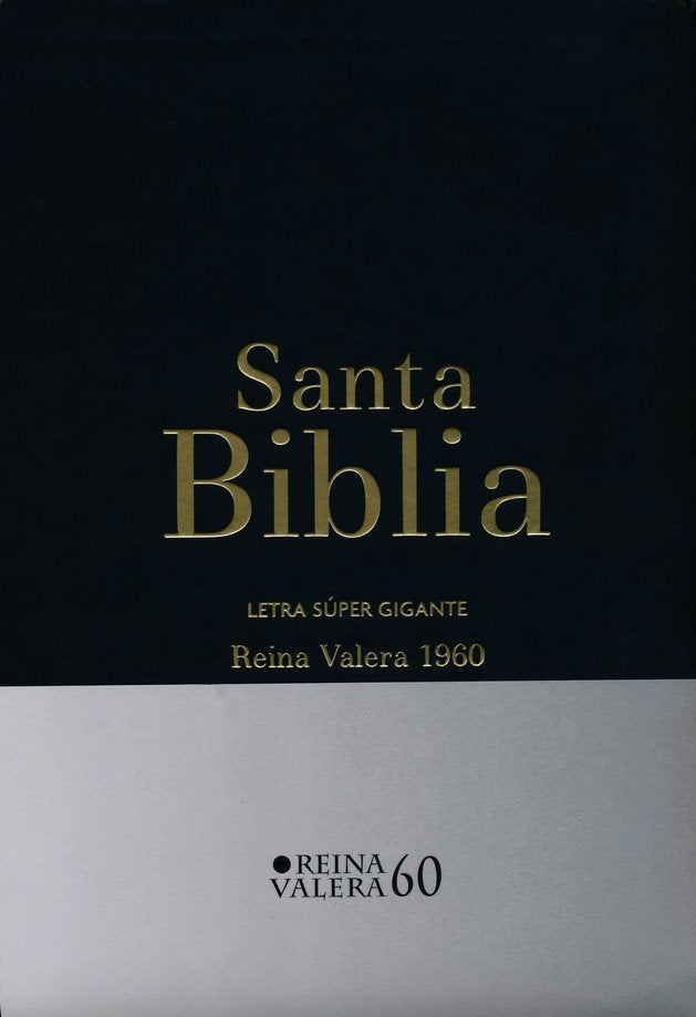 Biblia RVR 1960 Letra Súper Gigante Negro con Índice y Cierre