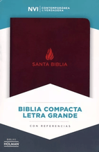 Cargar imagen en el visor de la galería, Biblia NVI Compacta Letra Gerande (7.5 Puntos) Con Referencias - Marrón, Piel Fabricada
