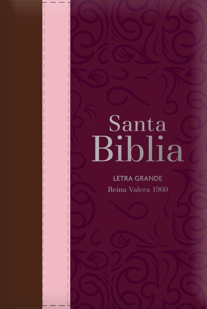 Biblia RVR 1960 Letra Grande Tamaño Manual Tricolor Guinda Café Rosa Marron - Índice y Cierre