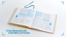 Cargar imagen en el visor de la galería, Biblia RVR 1960 QR Principios para Vivir Arena Símil Piel
