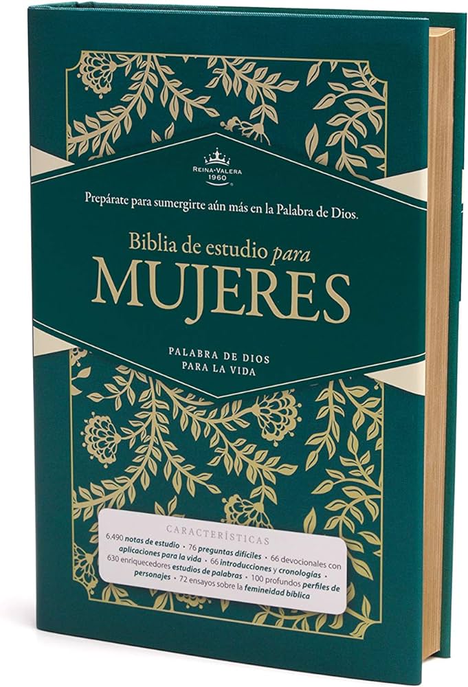 Biblia RVR60 de Estudio para Mujeres - Edición de Lujo, Tela Verde con Canto Dorado