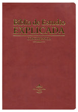 Cargar imagen en el visor de la galería, Biblia de Estudio - RVR60 - Explicada - con Índice - Símil Piel - Marrón
