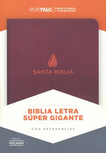 Cargar imagen en el visor de la galería, Biblia RVR60 Letra Súper Gigante Marrón, Piel Fabricada con Índice
