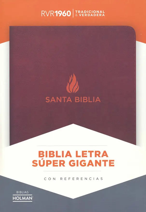 Biblia RVR60 Letra Súper Gigante Marrón, Piel Fabricada con Índice