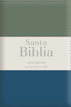 Cargar imagen en el visor de la galería, Biblia RVR 1960 Letra Grande Tamaño Manual Tricolor Gris Crema Azúl con Índice y Cierre
