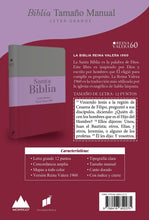 Cargar imagen en el visor de la galería, Biblia RVR 1960 Letra Grande Tamaño Manual Tricolor Marrón Lila Claro Violeta con Índice y Cierre
