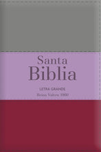 Cargar imagen en el visor de la galería, Biblia RVR 1960 Letra Grande Tamaño Manual Tricolor Marrón Lila Claro Violeta con Índice y Cierre
