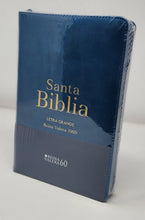 Cargar imagen en el visor de la galería, Biblia RVR 1960 Letra Grande Tamaño Manual Azúl Acero con Índice y Cierre
