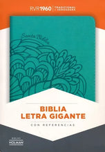 Cargar imagen en el visor de la galería, Biblia RVR 1960 Letra Gigante Símil Piel Aqua
