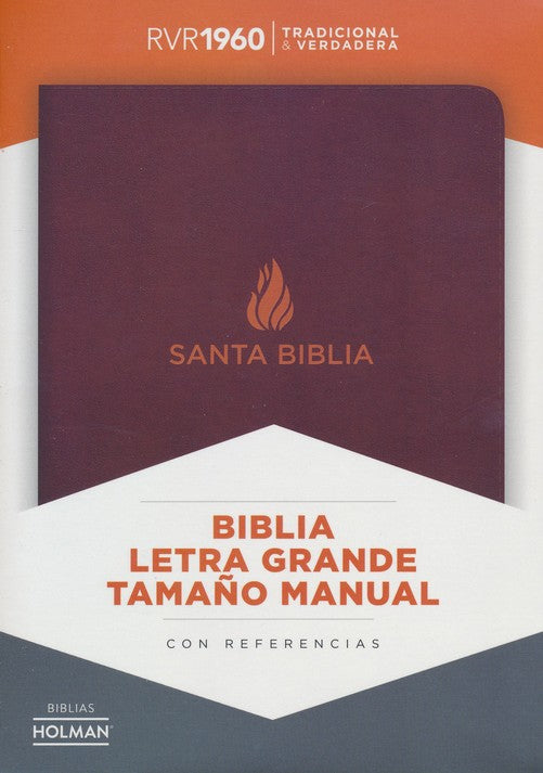 Biblia RVR60 Compacta de Letra Grande Piel Fabricada Marrón