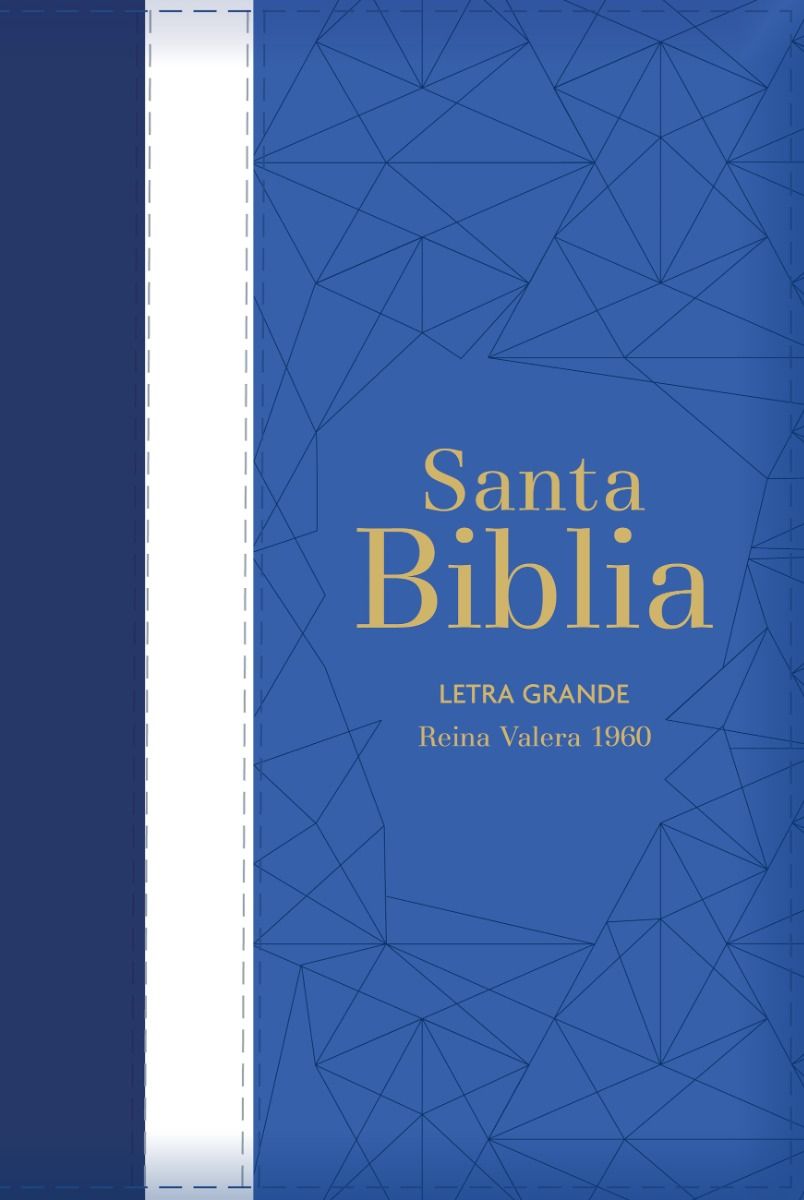 Biblia RVR60 Letra Grande - Tamaño Manual - Tricolor: azul/crema/azul marino con índice y cierre