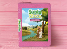 Cargar imagen en el visor de la galería, Biblia RVR 2020 para Niñas Rosada Vinilo Con Cierre
