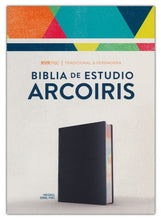 Cargar imagen en el visor de la galería, Biblia RVR60 de Estudio Arcoiris - Negro Símil Piel - Novedad
