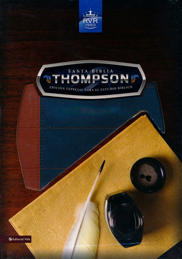 Biblia RVR60 - de Estudio Thompson - Piel Fabricada - Azul Marrón