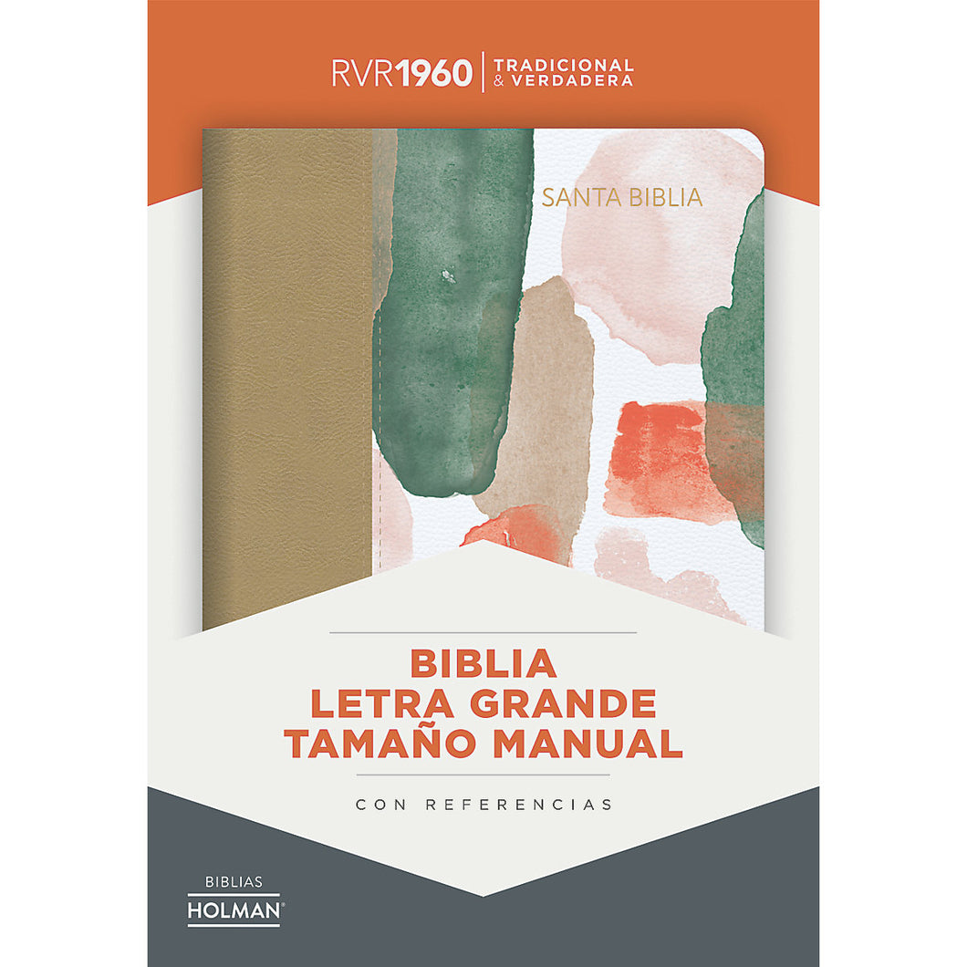 Biblia RVR60 - de Letra Grande - Tamaño Manual - Multicolor Símil Piel con Índice
