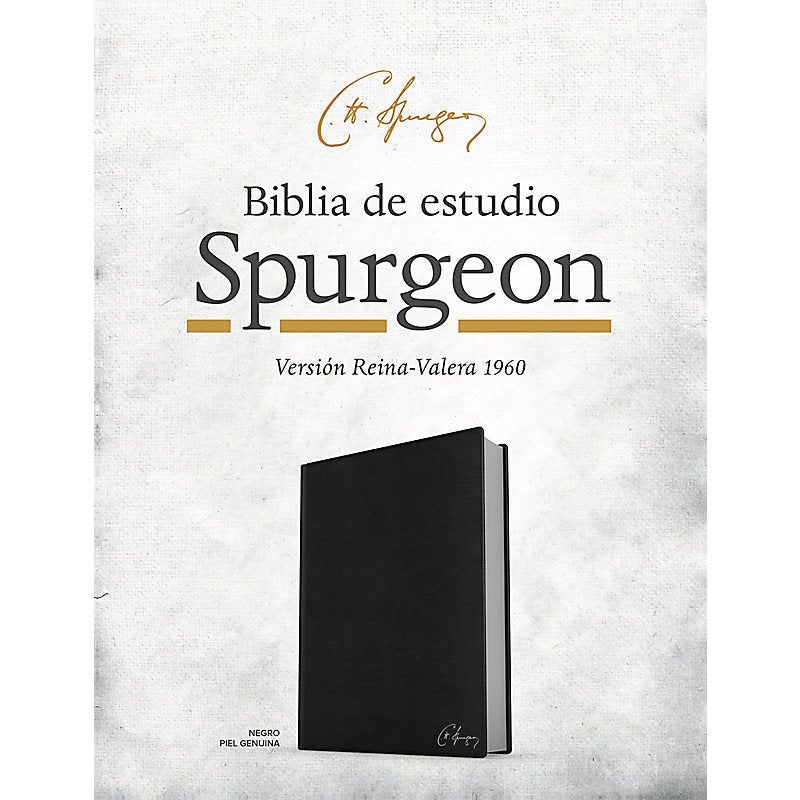 Biblia RVR60 - de Estudio Spurgeon - Piel Genuina Negro