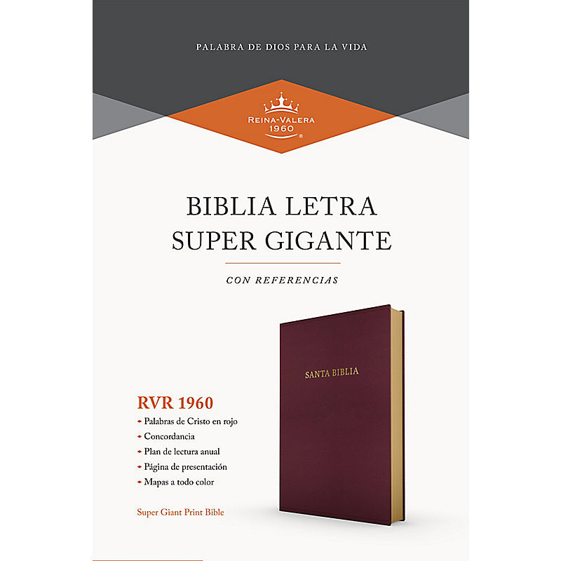 Biblia RVR60 - Letra Súper Gigante - Símil Piel Borgoña