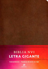 Cargar imagen en el visor de la galería, Biblia NVI Letra Gigante 13 Puntos - Símil Piel Marrón
