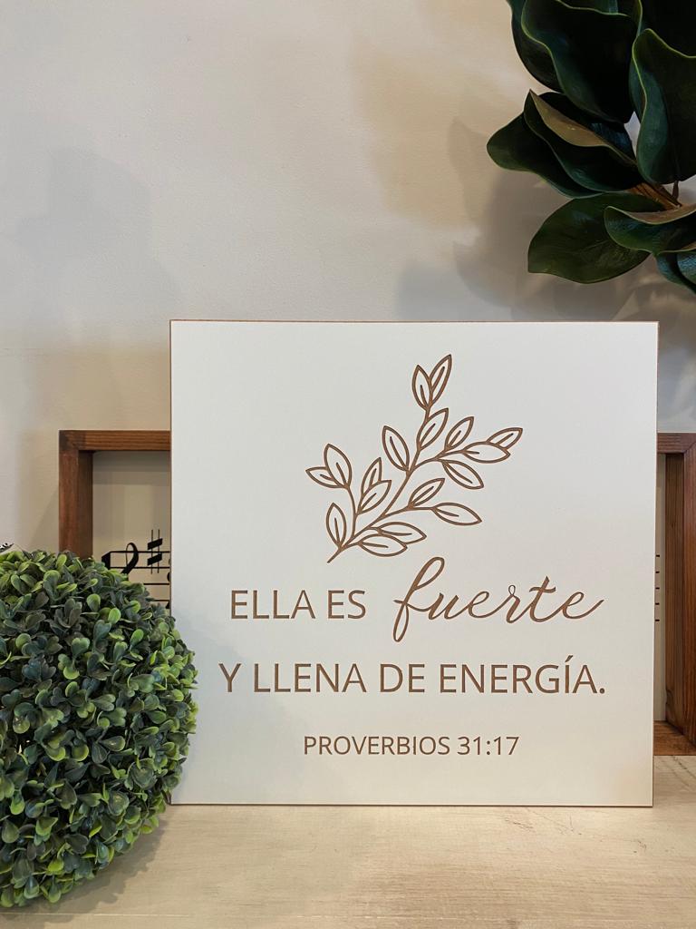 Cuadro - Ella es Fuerte - Proverbios 31:7 - Novedad