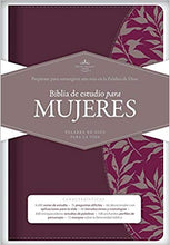 Cargar imagen en el visor de la galería, Biblia RVR60 - de Estudio - Para Mujeres - Símil Piel Vino Tinto/Fucsia - con Índice
