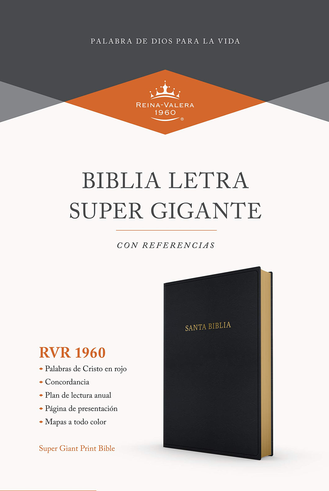 Biblia RVR60 - Letra Súper Gigante - Símil Piel Negro