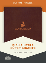 Cargar imagen en el visor de la galería, Biblia RVR 1960 Letra Súper Gigante Marrón Piel Fabricada
