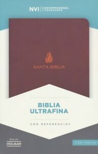 Bibilia NVI -  Ultrafina - Piel Fabricada - Marrón con índice